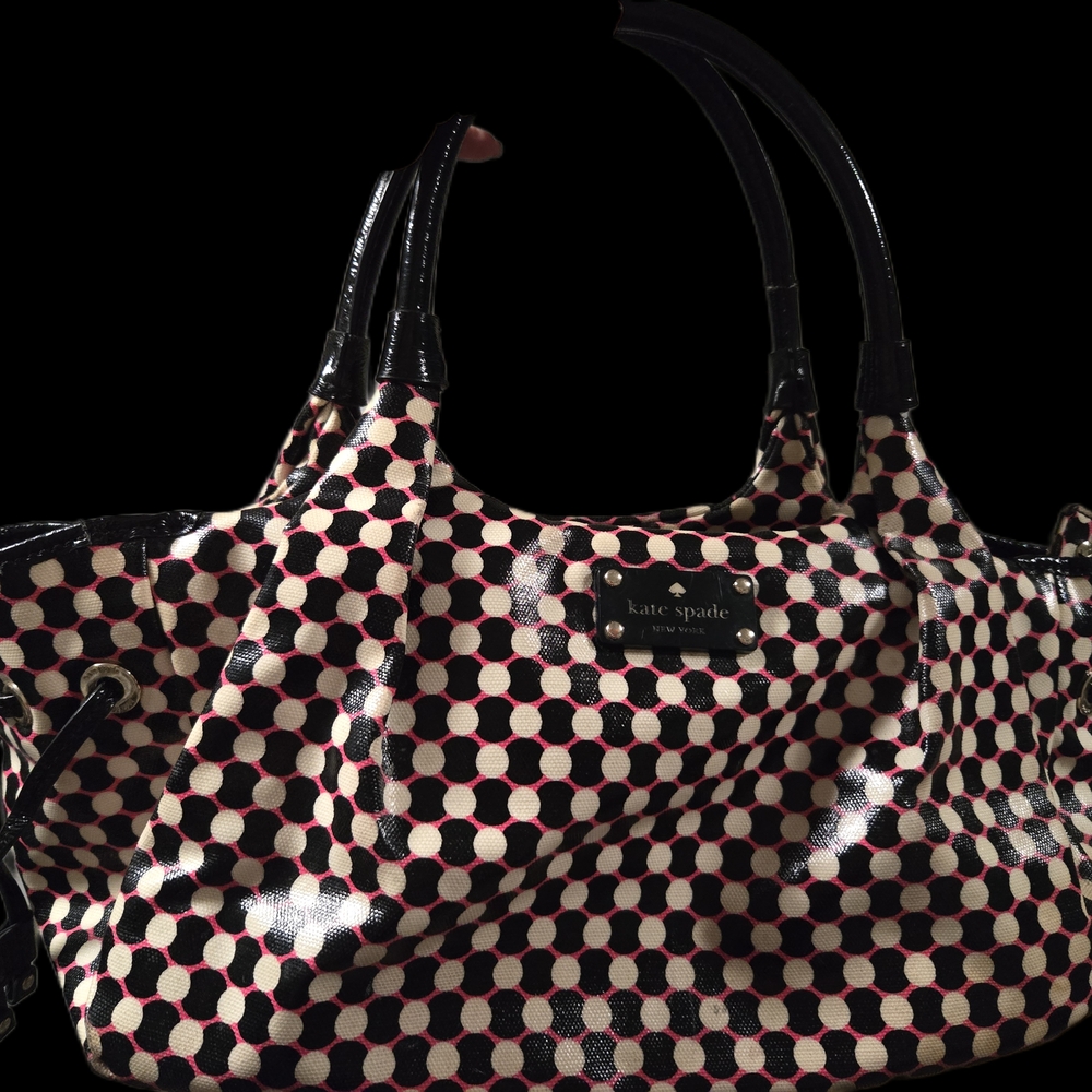 Kate Spade Black and White Polka Dot Tote Bag